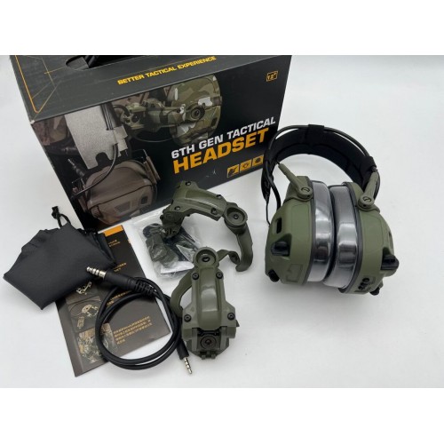 6TH GEN TACTICAL HEADSET тактическая гарнитура, звукосниматель и шумоподавление, активные в Клину