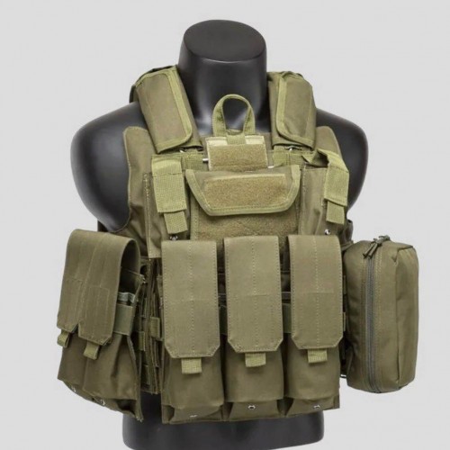 Тактический разгрузочный жилет «5 / пять карманов» с подсумками Tactical Molle Plate Carrier для съемных бронепластин в Клину