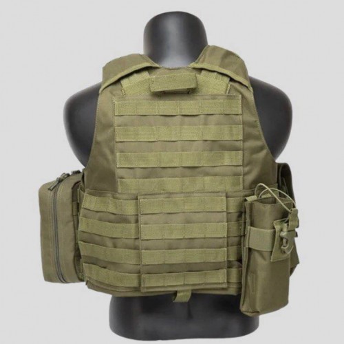 Тактический разгрузочный жилет «5 / пять карманов» с подсумками Tactical Molle Plate Carrier для съемных бронепластин в Клину