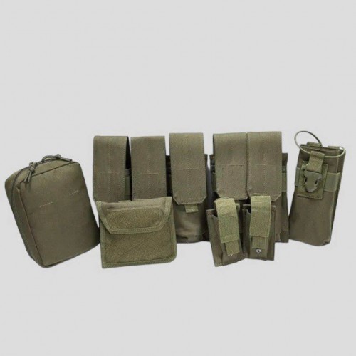 Тактический разгрузочный жилет «5 / пять карманов» с подсумками Tactical Molle Plate Carrier для съемных бронепластин в Клину